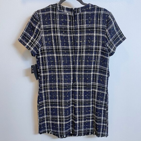 NWT tweed style dress size 9 navy black new - Picture 6 of 8